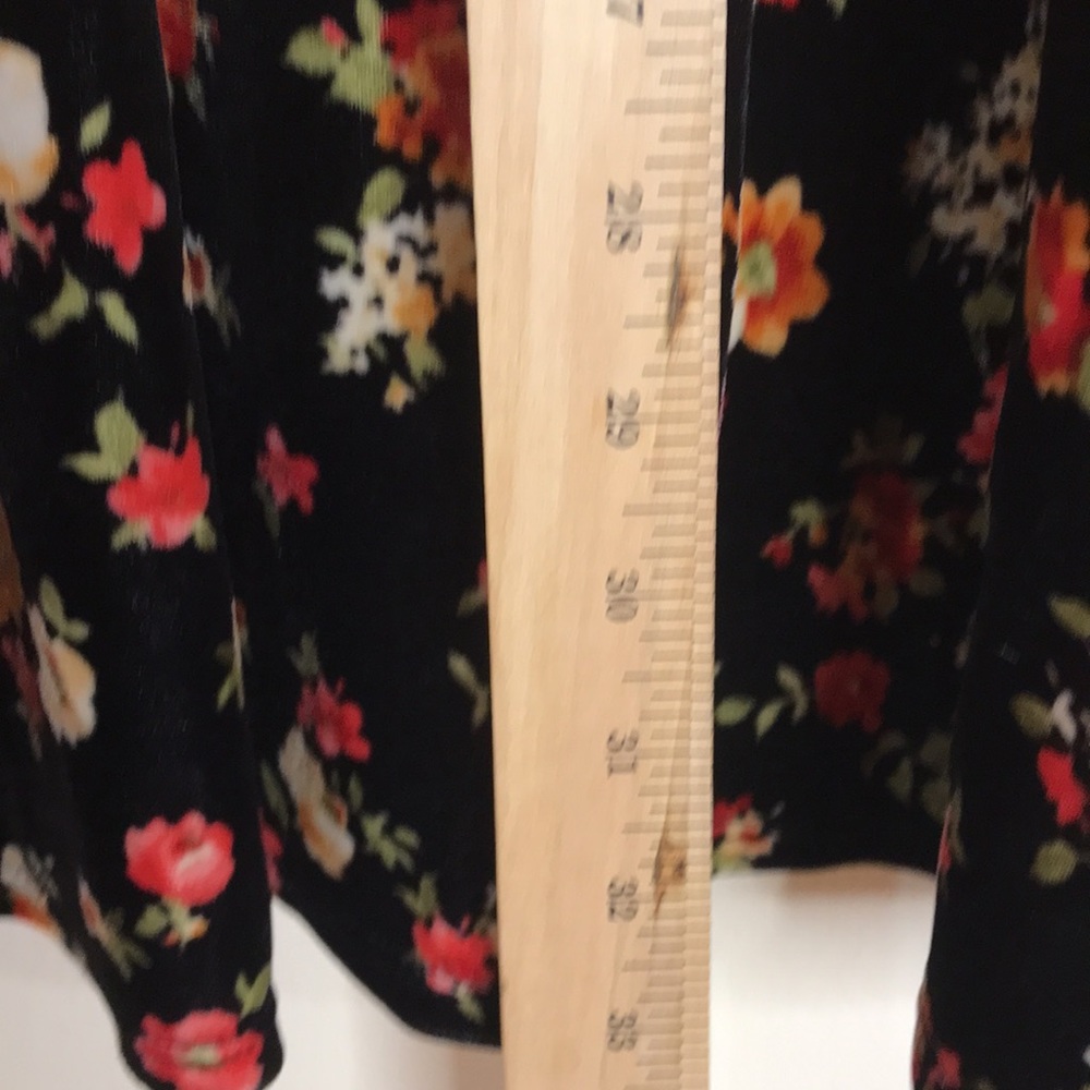 Free people Floral Black Bouquet Babe Velvet Mini dress Size large - Picture 14 of 15